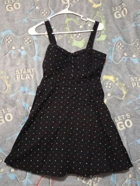 HeartSoul Black Polka Dot Fit-and-Flare Dress